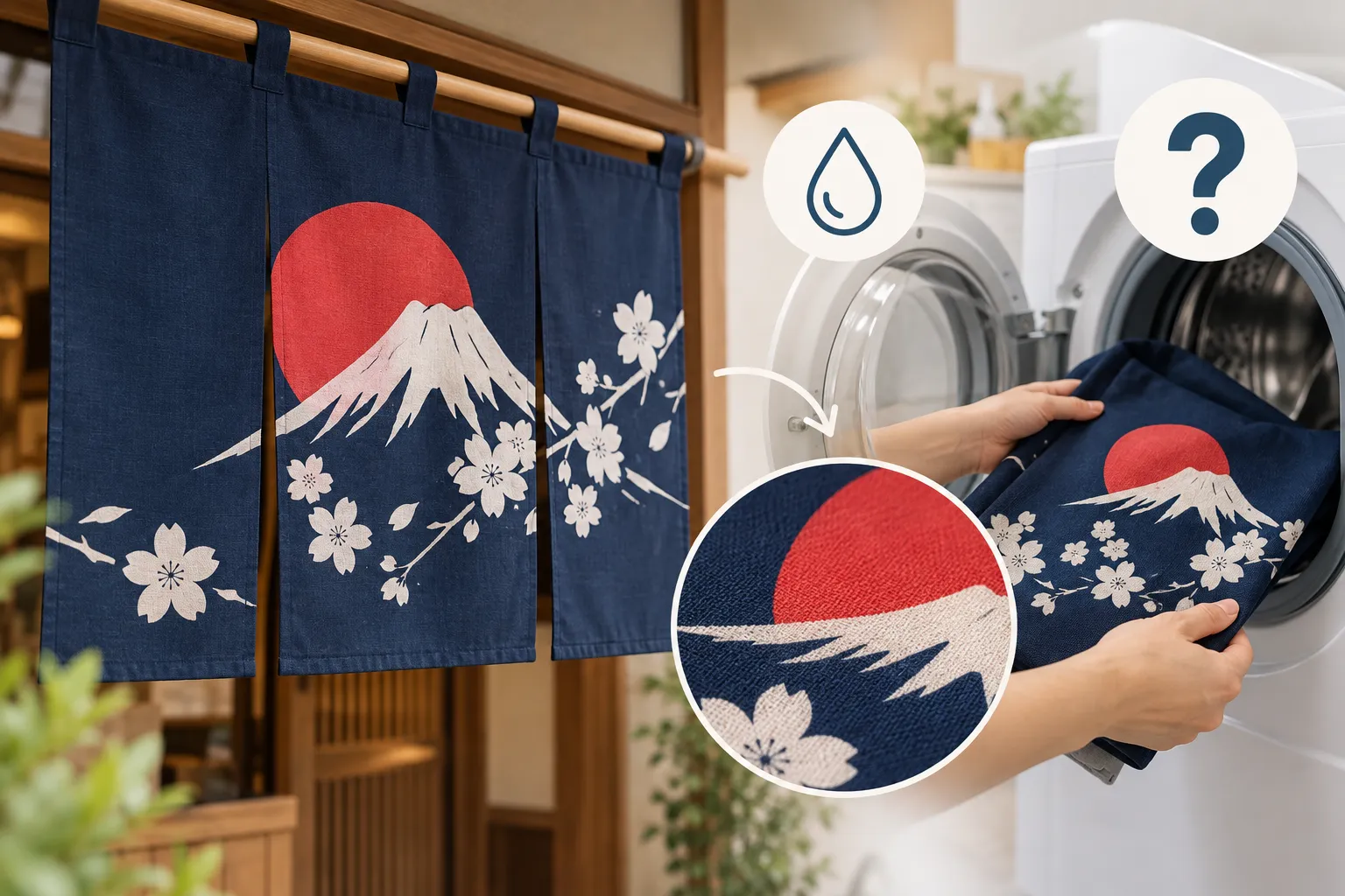 Rèm Noren In PET Có Giặt Được Không? Có Bị Bong Không?